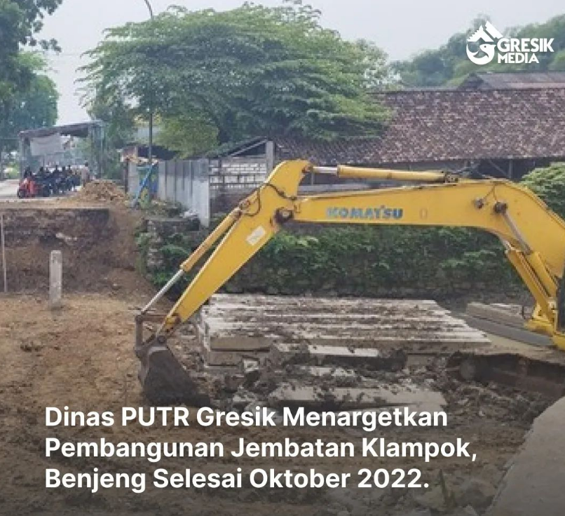 Dinas PUTR Gresik Menargetkan Pembangunan Jembatan Klampok, Benjeng selesai Oktober 2022